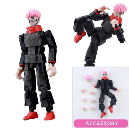 9L3D “Lucky Dummy 13” Sukuna-Style Action Figure – 5.5" Multi-Jointed Poseable Model