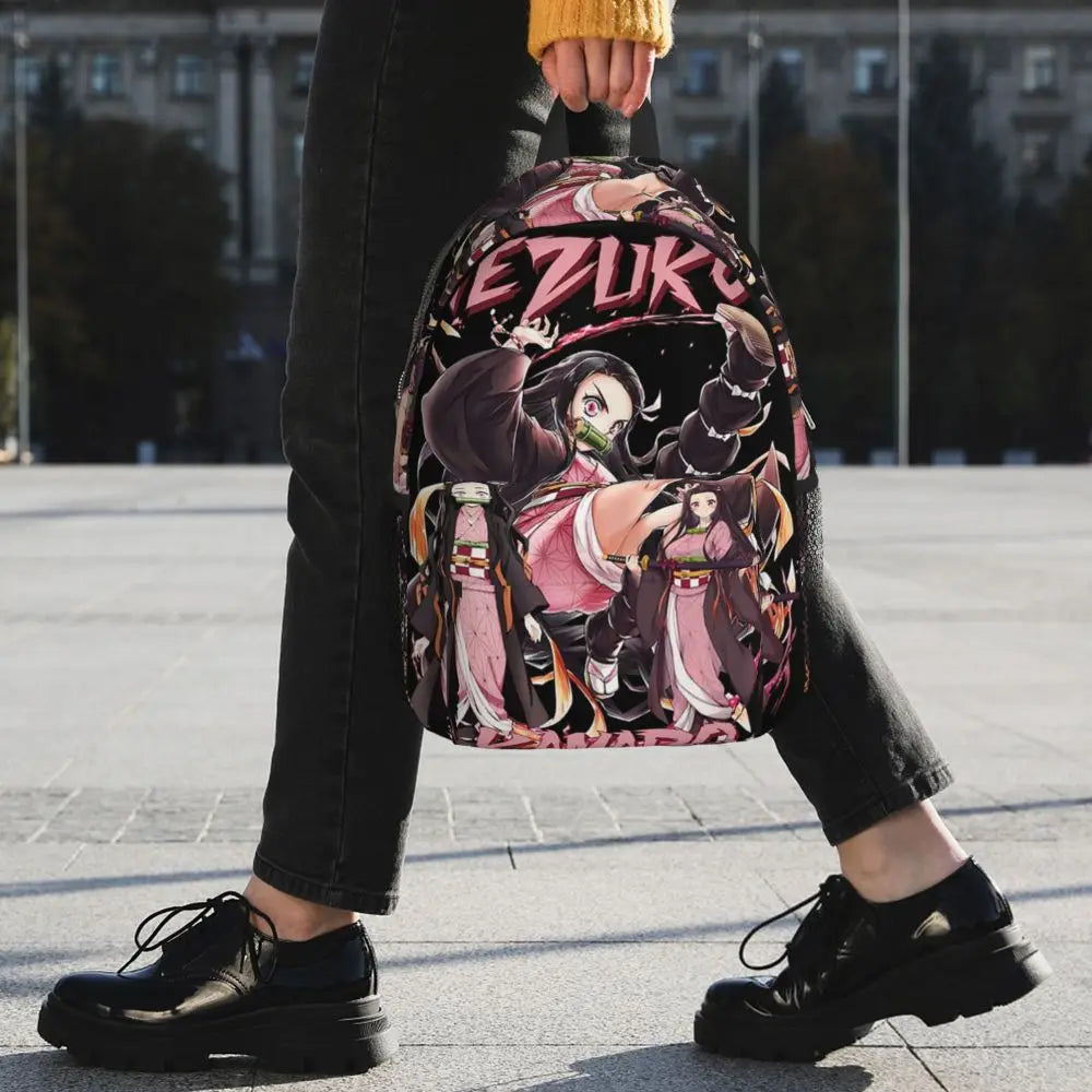 Nezuko Kimono Demon Slayer Backpack Large Capacity Daypack Unisex
