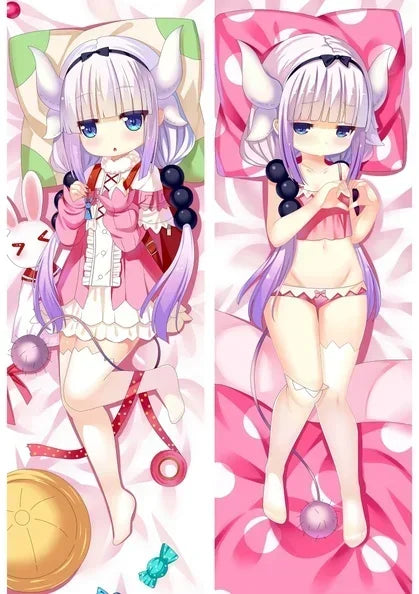 WAIFU Anime Kobayashi Maid Dragon Dakimakura Pillow Case Kanna Kamui