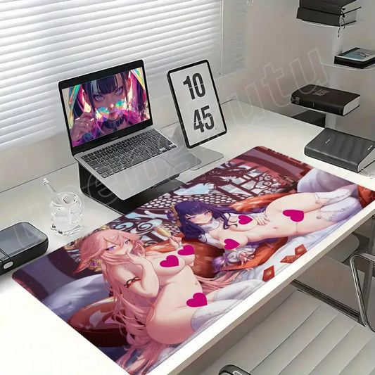Yae Miko & Raiden Shogun NSFW Mouse Pad – Sexy XXL Gaming Desk Mat