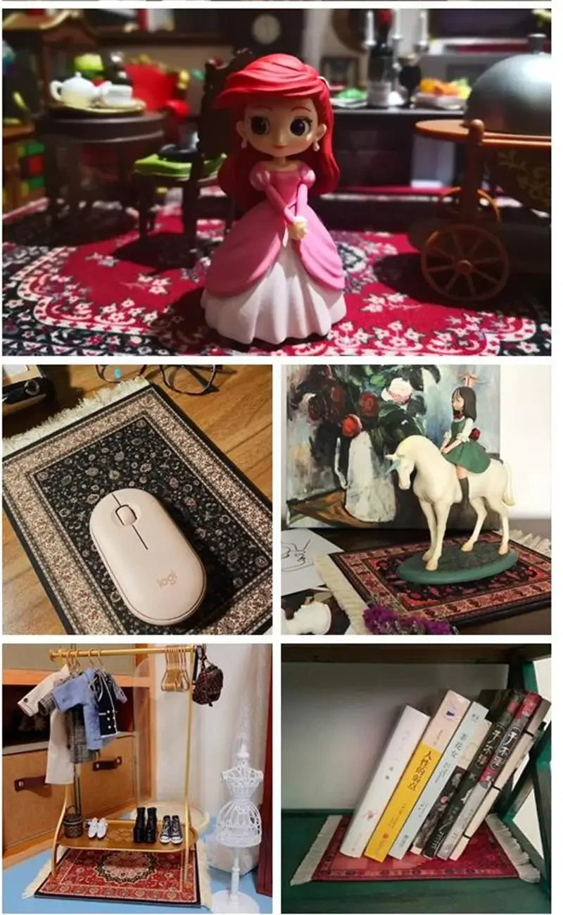 Woven Flower Persian Carpet Small Coaster Non-Slip Mouse Pad Desk Mat