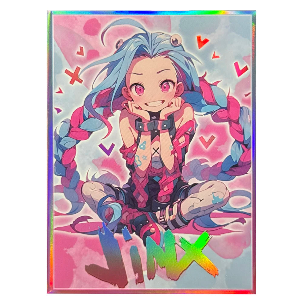 60PCS Jinx Holographic Card Sleeves Trading Card Protectors TCG Anime