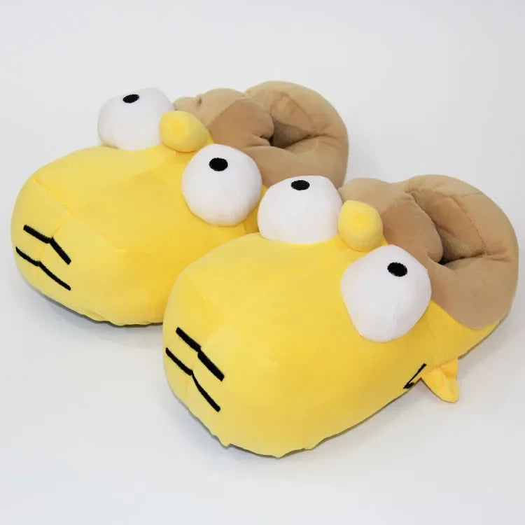 Pokemon Snorlax Plush Slippers Winter Warm Cotton Shoes Couple Gift