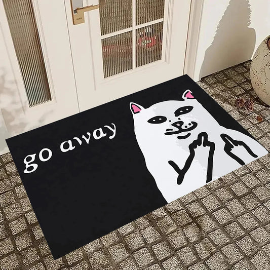 VIKAMA Middle Finger Kitten Carpet Funny Door Mat Home Decor Rug