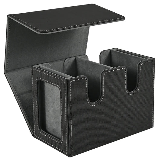 Dual-Commander MTG Magnetic Deck Box – 140+ Card Capacity w/ Twin Display Windows & Removable Trays