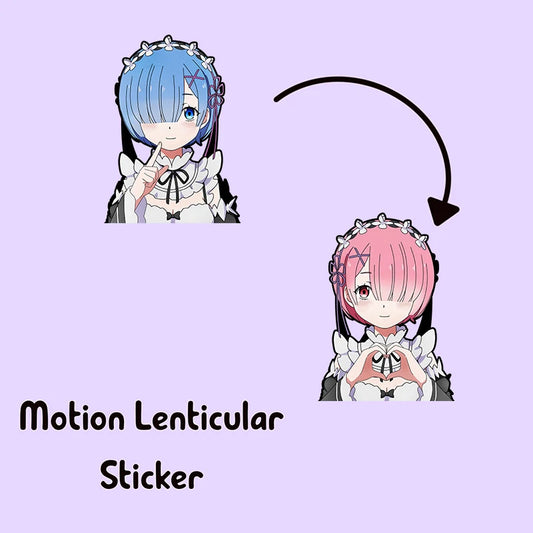 Rem & Ram 3D Motion Sticker – Re:Zero Anime Waterproof Decal