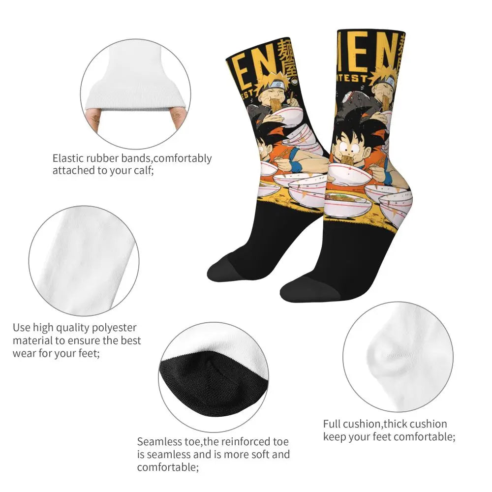 Anime Men's Socks Harajuku Luffy Zoro Trafalgar Law Unisex Crew Socks