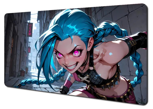 Jinx Smirk XXL Mouse Pad – Sexy NSFW Anime Desk Mat – Gamer Girl Playmat