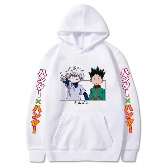 Hunter x Hunter Gon & Killua Hoodie – Japanese Text Harajuku Streetwear (Unisex)