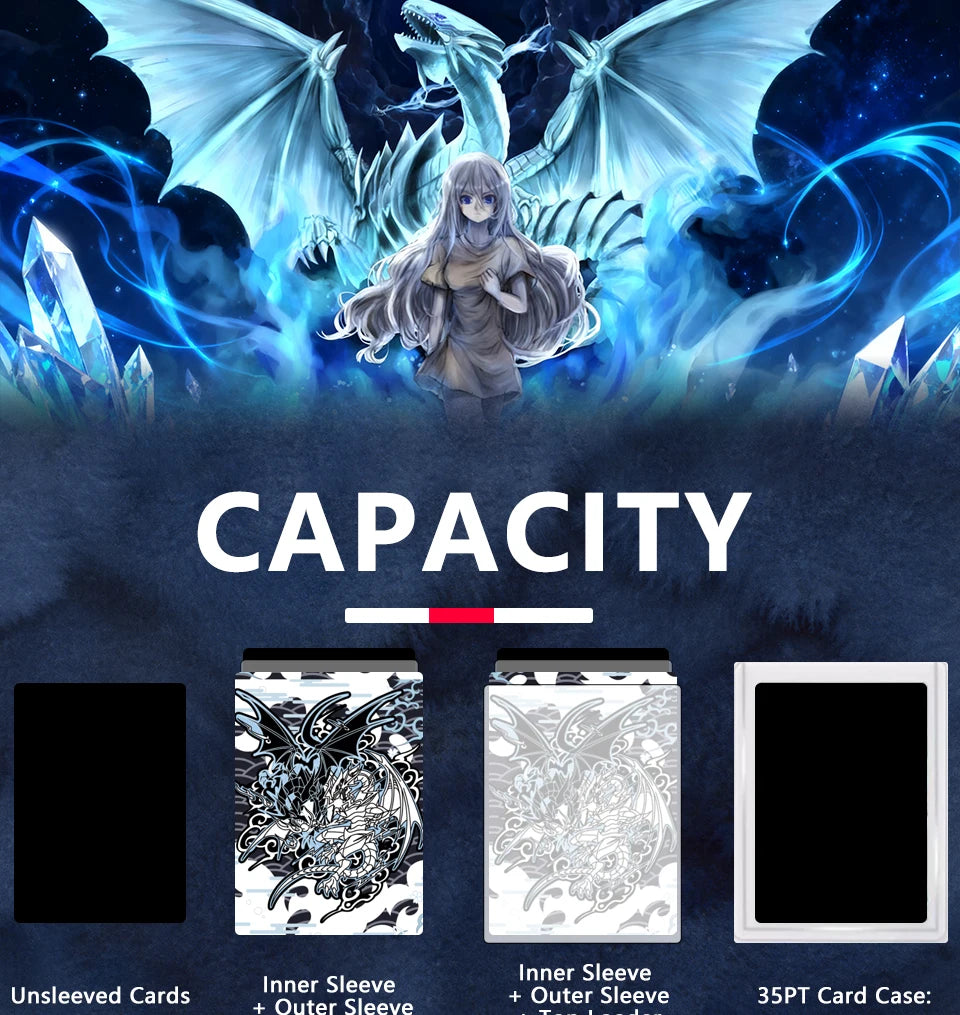 Maiden of White Dragon TCG Deck Box Magnetic PU Leather 120+ Cards