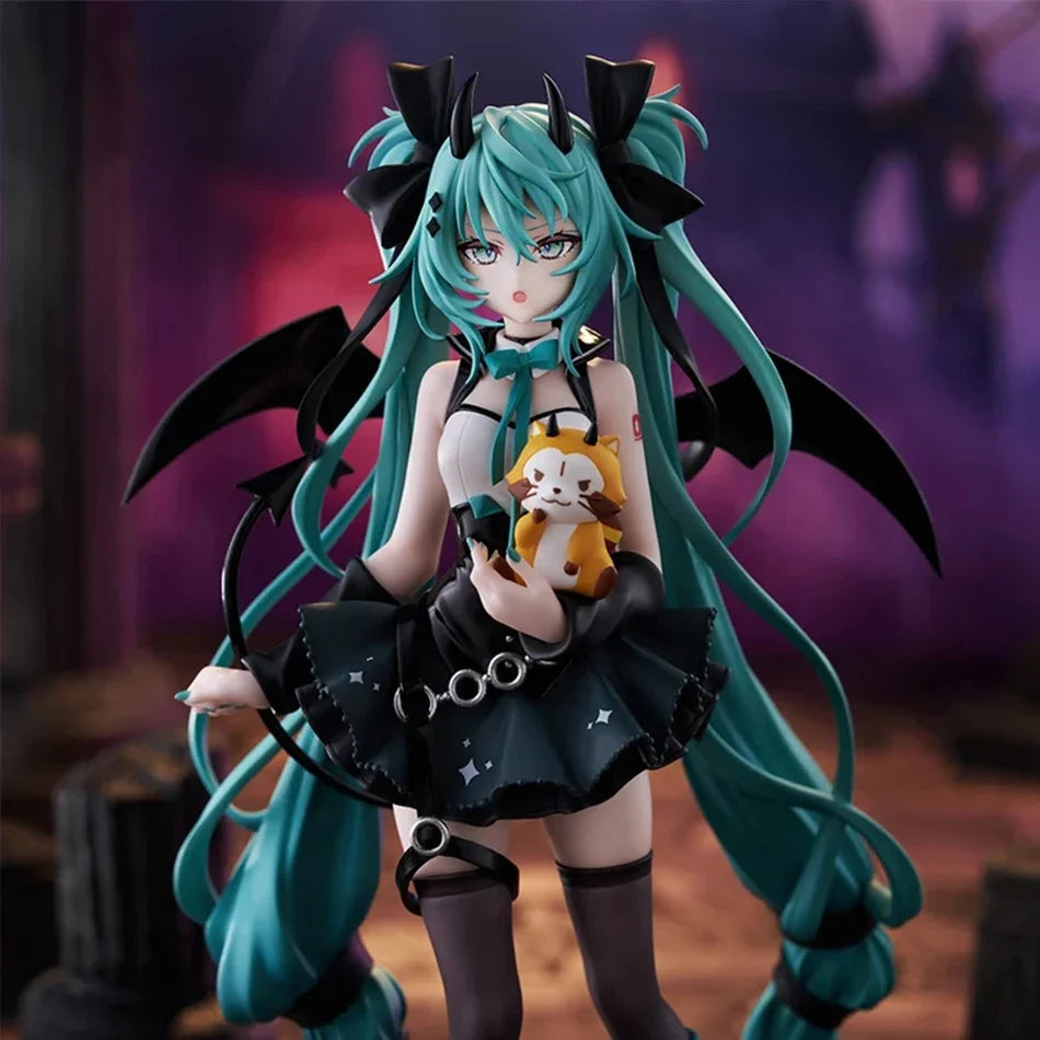Anime Little Devil Hatsune Miku PVC Model Dark Angel Raccoon Figure