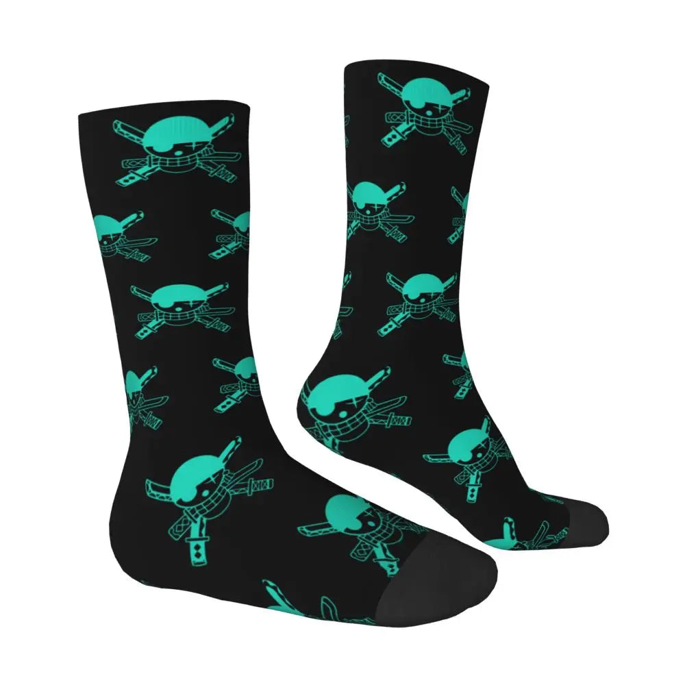 Anime Men's Socks Harajuku Luffy Zoro Trafalgar Law Unisex Crew Socks