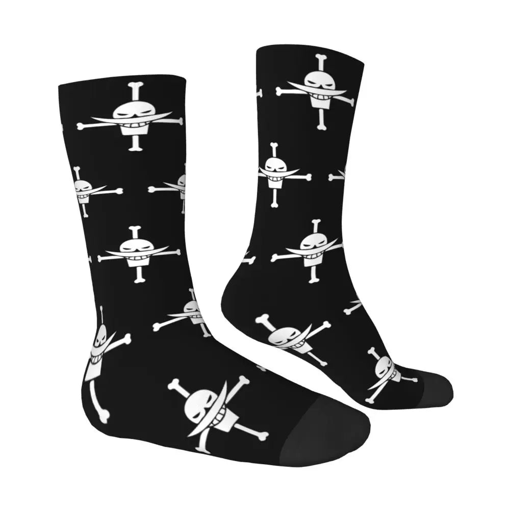 Anime Men's Socks Harajuku Luffy Zoro Trafalgar Law Unisex Crew Socks