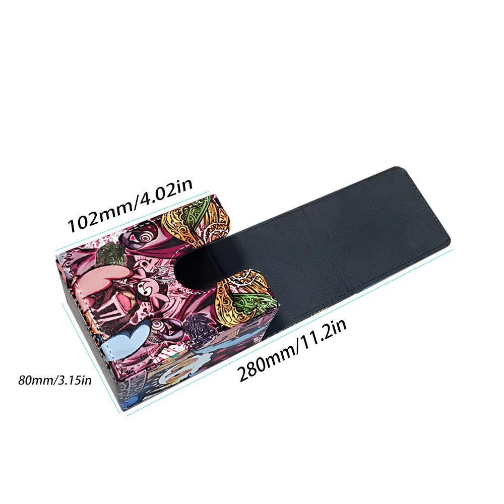 Anime Premium Trading Card Box PU Leather Holds 100+ Cards for TCG
