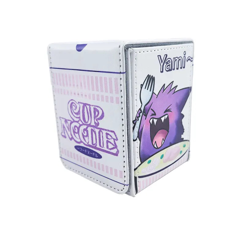 Diy Cartoon Ptcg Gengar Cup Noodle Card Storage Box Leather Collection Box