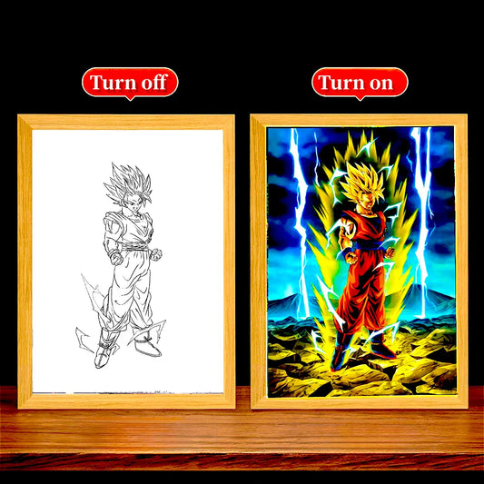Dragon Ball Z! Super Saiyan Goku LED Light Painting Frame – A4/A5