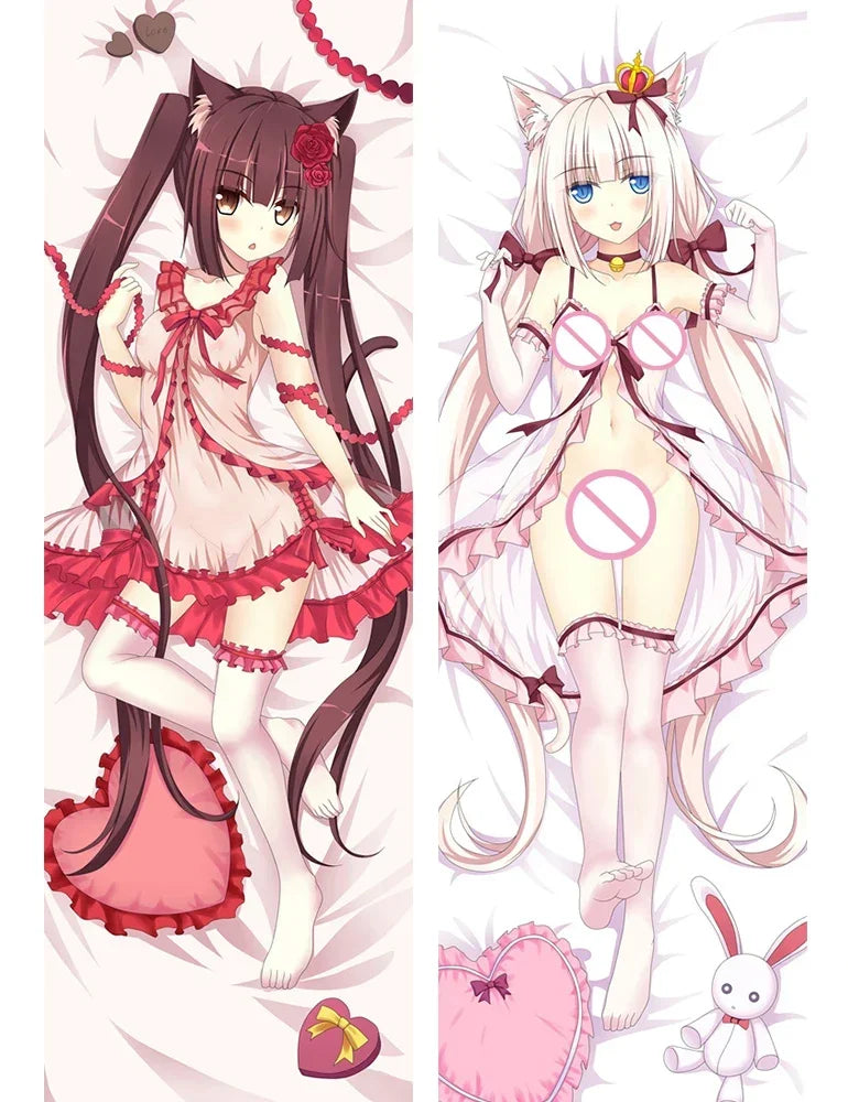 WAIFU Japanese Anime Pillowcases NEKOPARA Chocolat Vanilla Dakimakura Cover