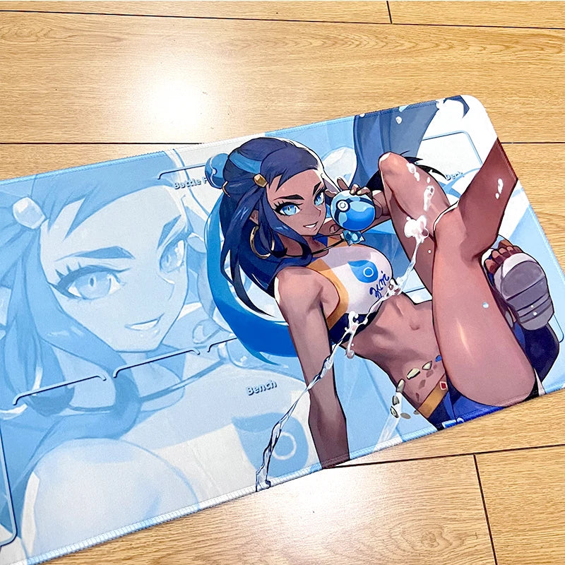 600X300X2Mm PTCG Trainer Nessa Iono Anime Card Mat Waterproof Rubber Pad