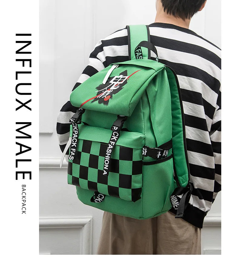 Demon Anime Waterproof Sport Backpack Gym Bag for Men Women Kids