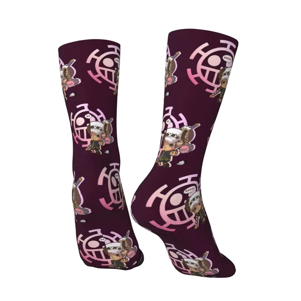 Fashion Men's Anime Socks Tony Tony Chopper Luffy Zoro Law Unisex Crew