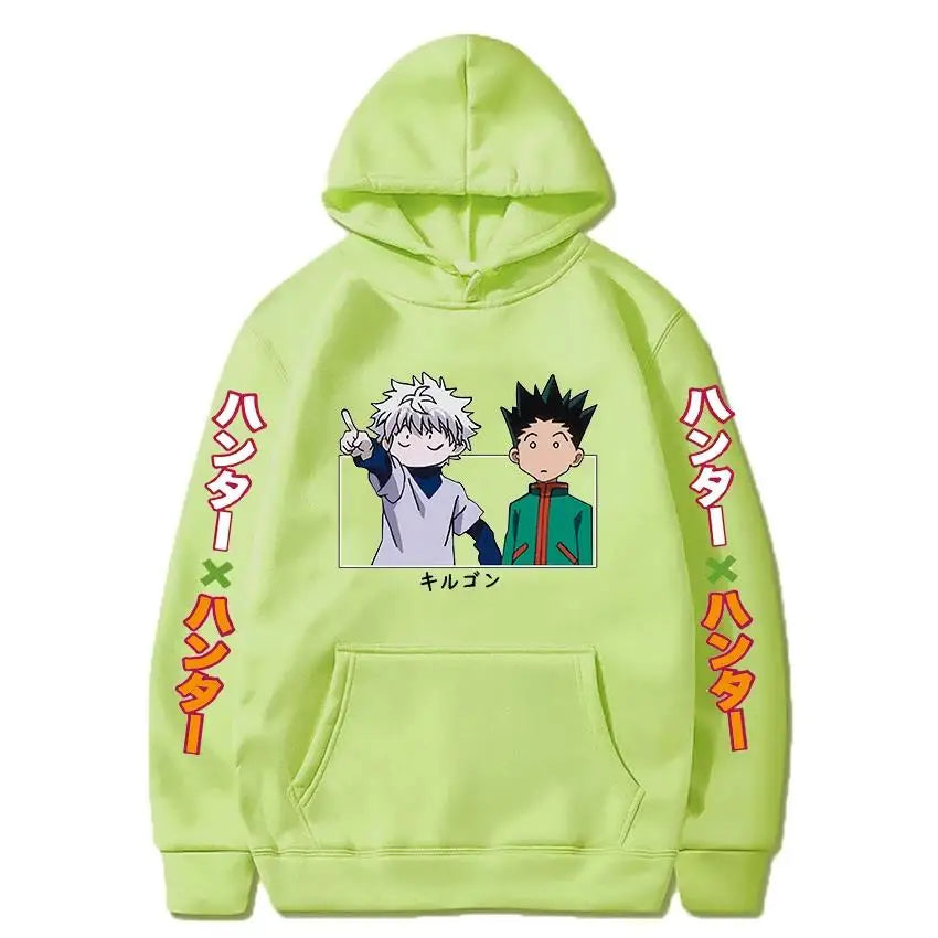 Hunter x Hunter Gon & Killua Hoodie – Japanese Text Harajuku Streetwear (Unisex)