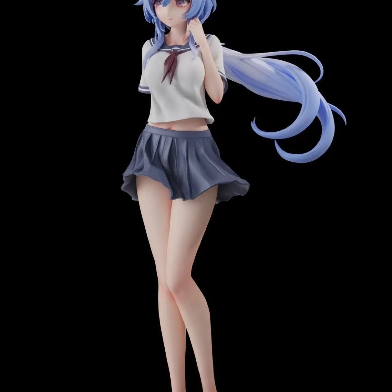 New Genshin Impact Ganyu Figure PVC Doll School Uniform Ornament