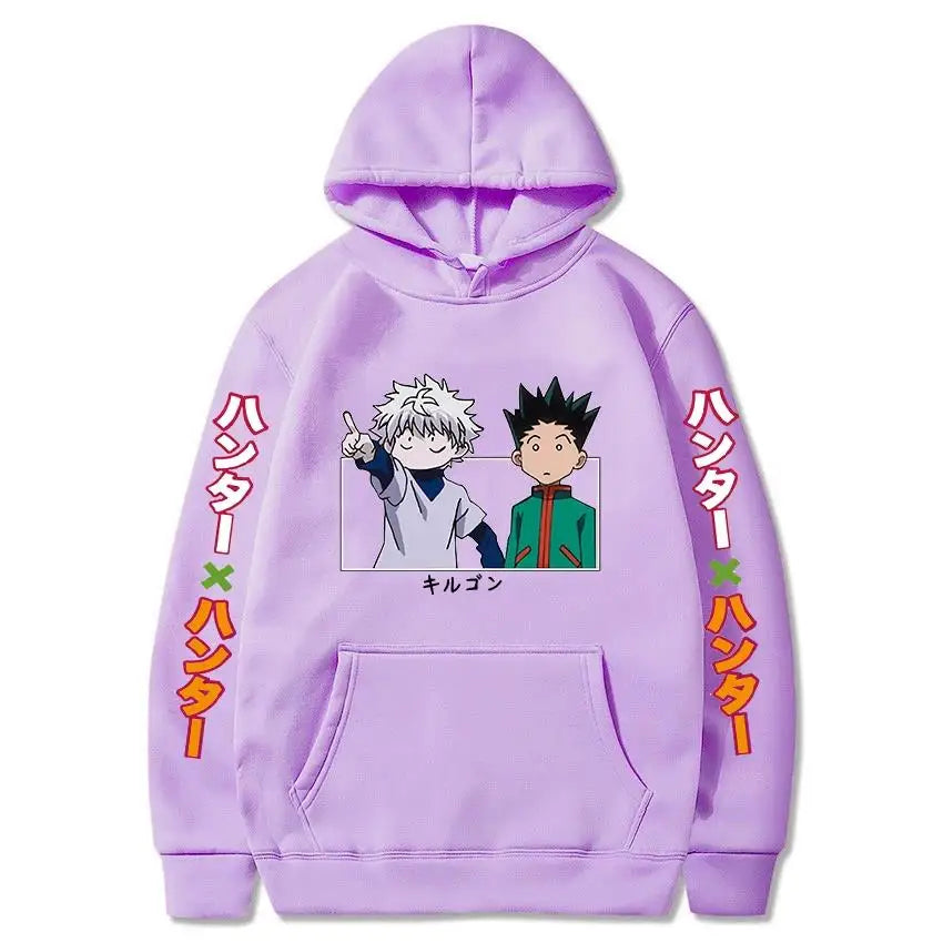 Hunter x Hunter Gon & Killua Hoodie – Japanese Text Harajuku Streetwear (Unisex)