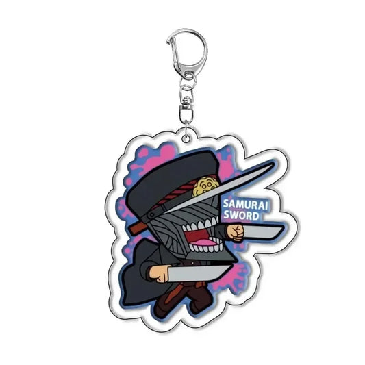Chainsaw Man Samurai Sword (Katana Man) Acrylic Keychain – 1.6 × 2.4-Inch Bag Charm