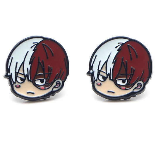 My Hero Academia Shoto Todoroki Chibi Stud Earrings – Enamel Cosplay Pair