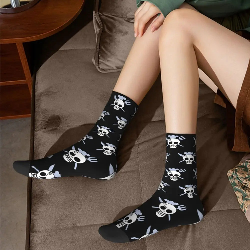 Fashion Men's Socks Harajuku Anime Luffy Zoro Law Crew Unisex Socks