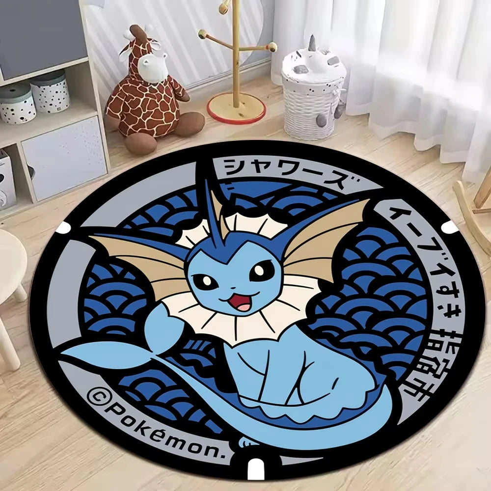 **** MINISO Pokemon Elves Round Rug Soft Non-Slip Mat for Living Room Bedroom