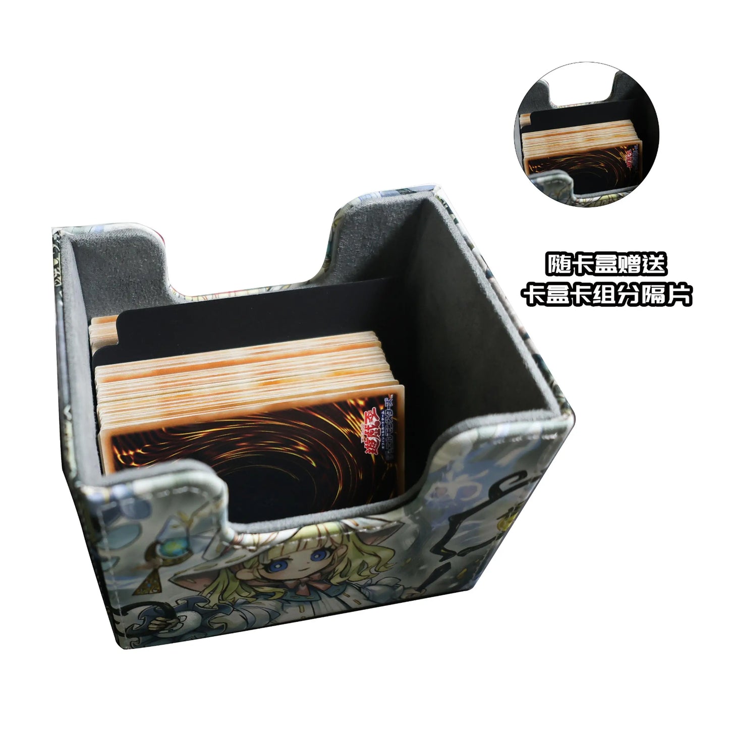 Chibi Mage PU Leather Card Deck Box – 100+ TCG Capacity | MTG, Pokémon, Yu-Gi-Oh!