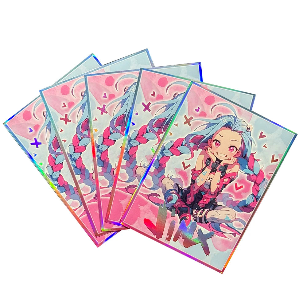 60PCS Jinx Holographic Card Sleeves Trading Card Protectors TCG Anime