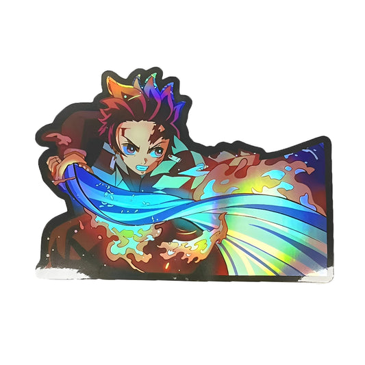 Tanjiro Kamado Holographic Sticker – Demon Slayer Anime Car/Laptop Decal