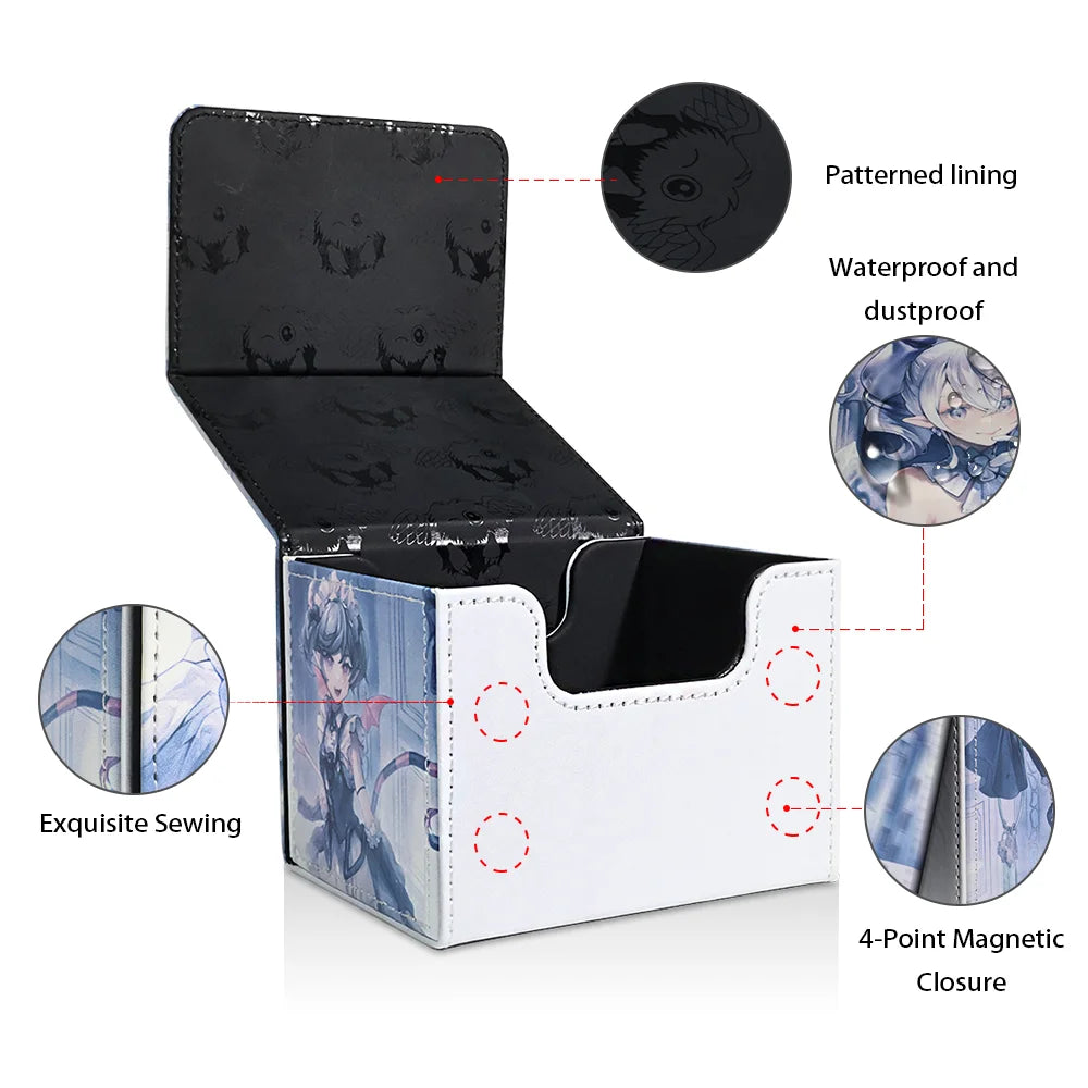 Anime Card Deck Box for YGO MTG 100 Card Storage PU Leather Case