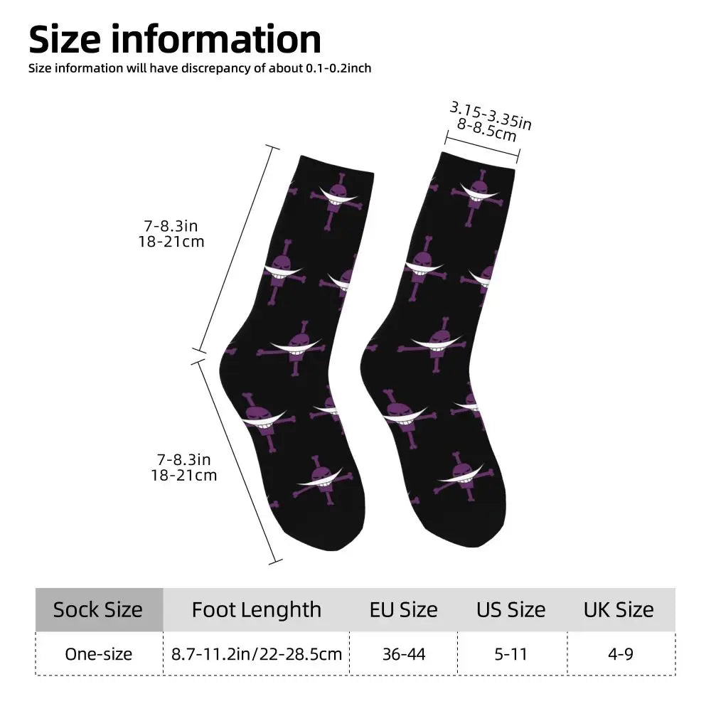 Anime Men's Socks Harajuku Luffy Zoro Trafalgar Law Unisex Crew Socks