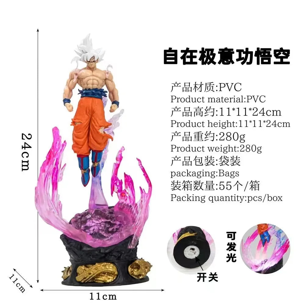 24cm Anime Dragon Ball Son Goku Ultra Instinct Action Figure Model Gift