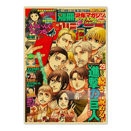 Attack on Titan Vintage Manga Poster – Final Season Cast