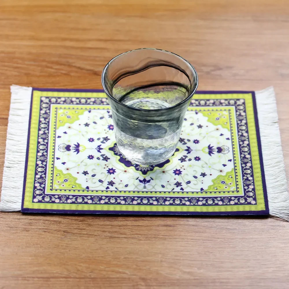 Woven Flower Persian Carpet Small Coaster Non-Slip Mouse Pad Desk Mat